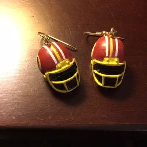 Redskin helmet earrings